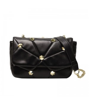 Black Rivet Purse Leather