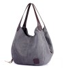 Leather Handle Canvas Tote Bag