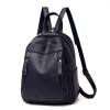 Navy Blue Leather Backpack Purse