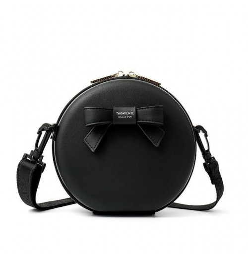 Round Leather Shoulder Bag