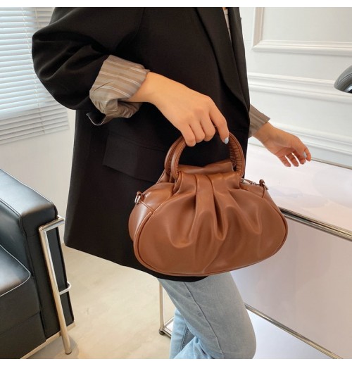 Dark Brown Leather Shoulder Bag